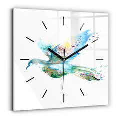 Sienas pulkstenis Putnu Un Pavasara Abstrakcija, 30x30 cm cena un informācija | Pulksteņi | 220.lv
