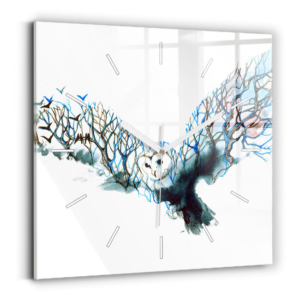 Sienas pulkstenis Putnu Brīvība Un Raksturs, 30x30 cm цена и информация | Pulksteņi | 220.lv