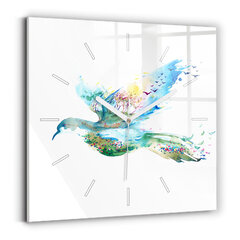 Sienas pulkstenis Putnu Un Pavasara Abstrakcija, 30x30 cm cena un informācija | Pulksteņi | 220.lv