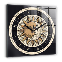 Sienas pulkstenis Saule Un Zodiacs, 30x30 cm cena un informācija | Pulksteņi | 220.lv