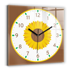 Sienas pulkstenis Saulespuķu Zieds, 30x30 cm cena un informācija | Pulksteņi | 220.lv