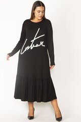 Длинное черное платье с рюшами C744-JU-44 цена и информация | Платья | 220.lv