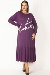 Фиолетовое платье с длинными рукавами с надписью C744-VI-44 цена и информация | Платья | 220.lv