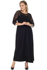 Длинное черное платье с необычными рукавами F2312-44/46 цена и информация | Платья | 220.lv