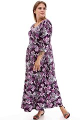 Длинное фиолетовое платье с узорами F1856-44/46 цена и информация | Платья | 220.lv