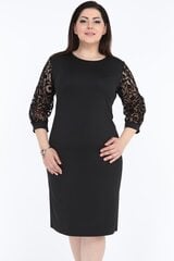 Черное платье с рукавами 3/4. F2314-J-44 цена и информация | Платья | 220.lv