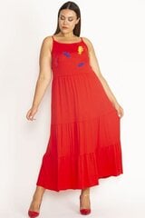 Длинное красное платье из вискозы C742-RA-42 цена и информация | Платья | 220.lv