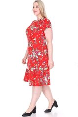 Красное платье из вискозы с цветами B360-42 цена и информация | Платья | 220.lv
