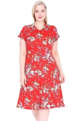 Красное платье из вискозы с цветами B360-42 цена и информация | Платья | 220.lv