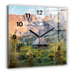 Sienas pulkstenis Māja Tatras Kalnos, 30x30 cm cena un informācija | Pulksteņi | 220.lv