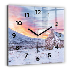 Sienas pulkstenis Māja Kalnos, 30x30 cm cena un informācija | Pulksteņi | 220.lv