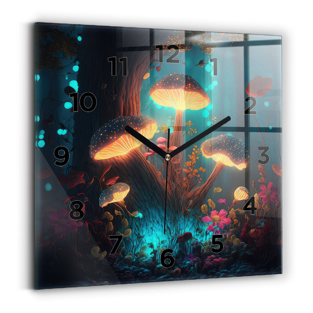 Sienas pulkstenis Meža Un Burvju Sēnes, 30x30 cm cena un informācija | Pulksteņi | 220.lv