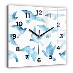 Sienas pulkstenis Lidojoši Zili Putni, 30x30 cm cena un informācija | Pulksteņi | 220.lv