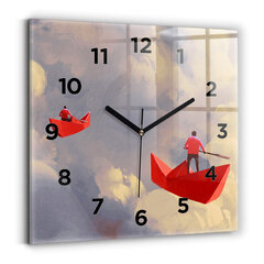 Sienas pulkstenis Papīra Kuģi, 30x30 cm cena un informācija | Pulksteņi | 220.lv