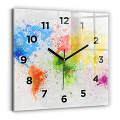 Sienas pulkstenis Pasaules Karte Uz Papīra, 30x30 cm цена и информация | Часы | 220.lv