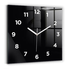 Sienas pulkstenis Melns, 30x30 cm цена и информация | Часы | 220.lv