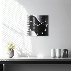 Sienas pulkstenis Melnās Un Sudraba Līnijas, 30x30 cm цена и информация | Часы | 220.lv
