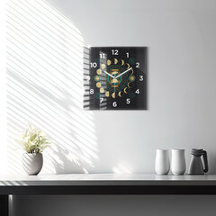 Sienas pulkstenis Mēness Un Smilšu Pulksteņa Fāzes, 30x30 cm цена и информация | Часы | 220.lv