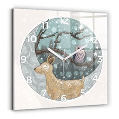 Sienas pulkstenis Nakts Dzīvnieki Un Mēness, 30x30 cm цена и информация | Часы | 220.lv