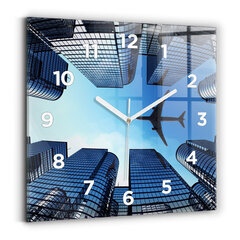 Sienas pulkstenis Lidmašīnas Virs Ēkām, 30x30 cm цена и информация | Часы | 220.lv