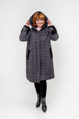 Женское пальто с отделкой из ткани с ворсом с капюшоном, серый цена и информация | Женские пальто | 220.lv