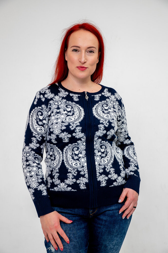 Džemperis sievietēm, zils/balts cena un informācija | Sieviešu džemperi | 220.lv