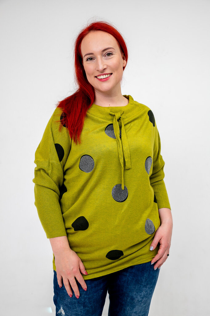 Džemperis sievietēm, zaļš/melns cena un informācija | Sieviešu džemperi | 220.lv