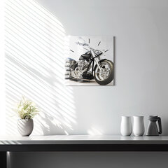 Sienas pulkstenis Melnais Motocikls, 30x30 cm цена и информация | Часы | 220.lv