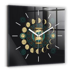 Sienas pulkstenis Mēness Un Smilšu Pulksteņa Fāzes, 30x30 cm цена и информация | Часы | 220.lv