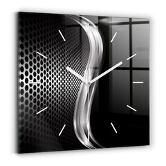 Sienas pulkstenis Melnā Metāla Abstrakcija, 30x30 cm cena un informācija | Pulksteņi | 220.lv