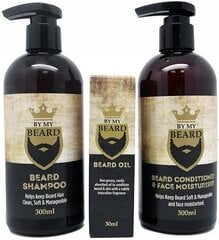 Komplekts bārdas kopšanai By My Beard vīriešiem: šampūns, 300 ml + kondicionieris, 300 ml + eļļa, 30 ml cena un informācija | Skūšanās piederumi, kosmētika | 220.lv