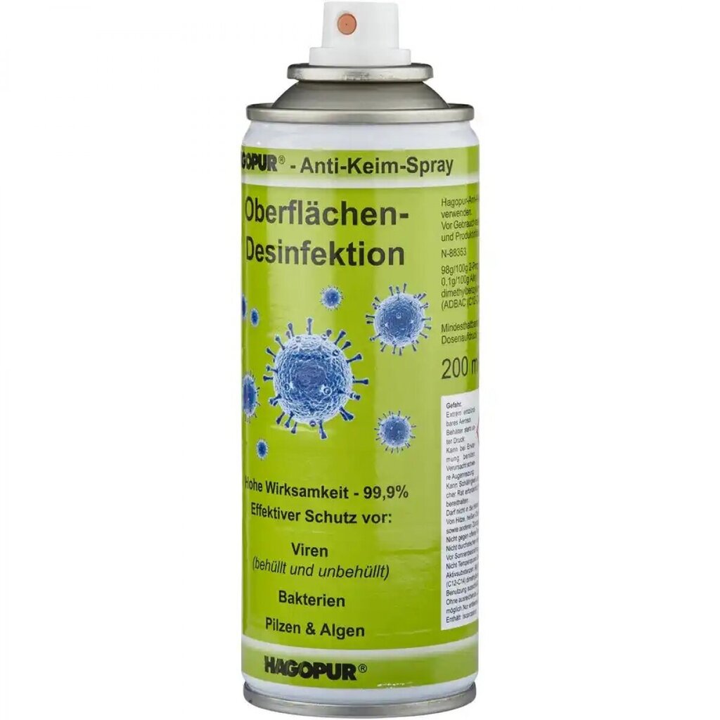 Hagopur dezinfekcijas aerosols virsmām, 200ml цена и информация | Tīrīšanas līdzekļi | 220.lv