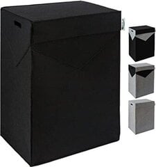 Отдельностоящая корзина для белья Ikonka 120л, черная цена и информация | Аксессуары для ванной комнаты | 220.lv