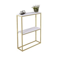 Konsoles galds Adrk Furniture Mason, zelts/balts cena un informācija | Konsoles galdiņi | 220.lv