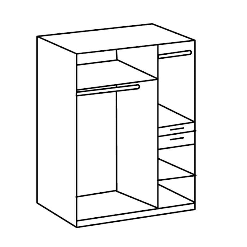 Skapis Aatrium Koblenz, 135x198x58 cm, pelēks/balts cena un informācija | Skapji | 220.lv