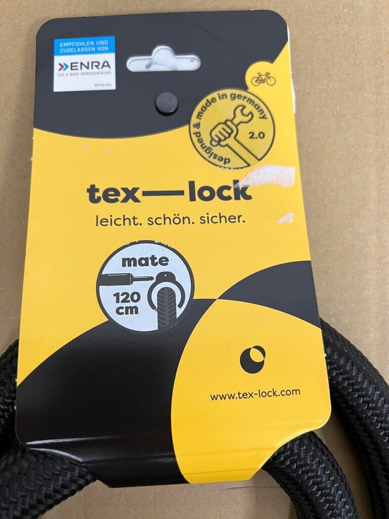 Velosipēda slēdzene Tex Lock Mate, 120 cm, melna цена и информация | Velo slēdzenes | 220.lv