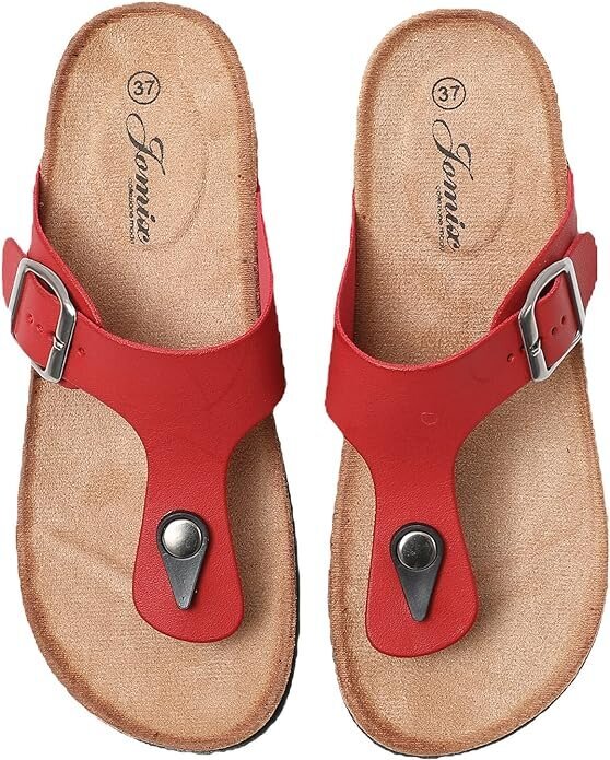 Sieviešu loka balsta sandales Jomix, sarkanas cena un informācija | Sieviešu sandales | 220.lv