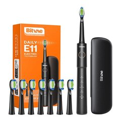 Sonic toothbrush with tips set and travel case BV E11 (Black) цена и информация | Электрические зубные щетки | 220.lv