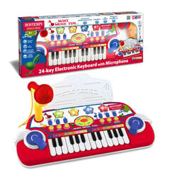Bērnu klavieres ar mikrofonu Bontempi, sarkanas cena un informācija | Attīstošās rotaļlietas | 220.lv