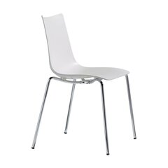 Белый хромированный пластиковый стул "Зебра цена и информация | Стулья для кухни и столовой | 220.lv