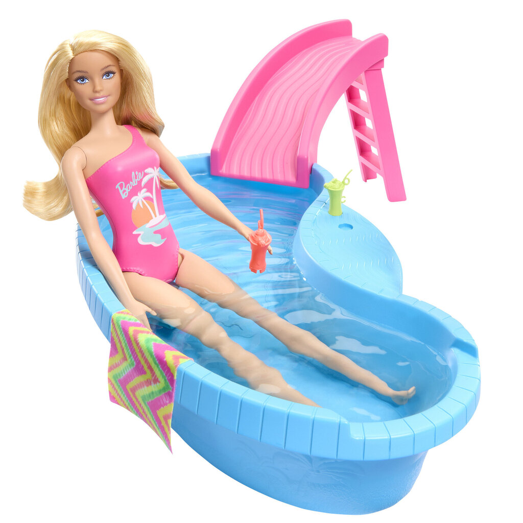 Lelles un baseina izklaides komplekts Barbie cena un informācija | Rotaļlietas meitenēm | 220.lv