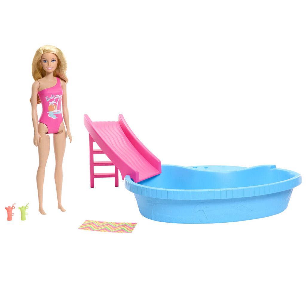 Lelles un baseina izklaides komplekts Barbie cena un informācija | Rotaļlietas meitenēm | 220.lv