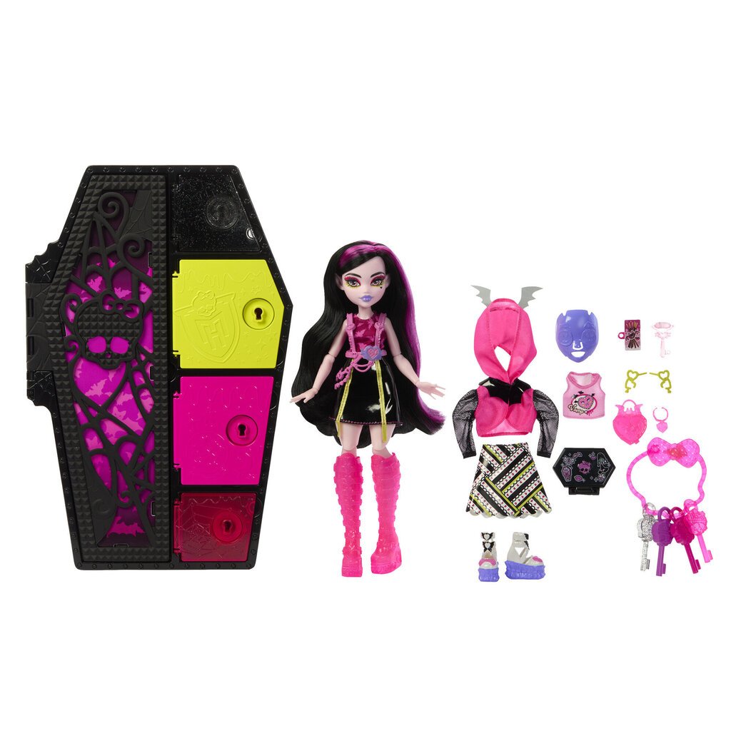 Lelle ar pārsteigumiem Monster High Skulltimates, Draculaura cena un informācija | Rotaļlietas meitenēm | 220.lv