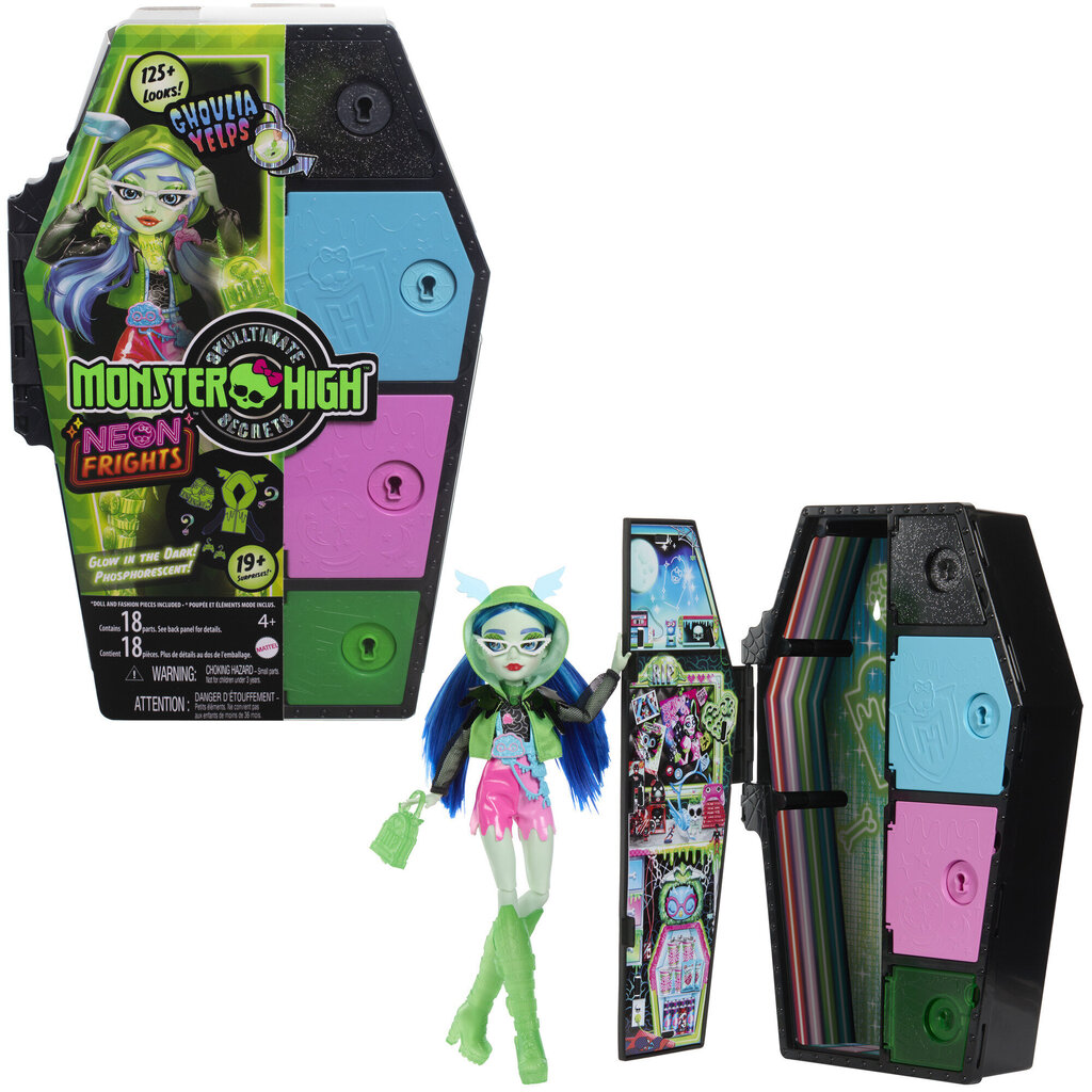 Lelle ar pārsteigumiem Monster High Skulltimates, Ghoulia Yelps cena un informācija | Rotaļlietas meitenēm | 220.lv