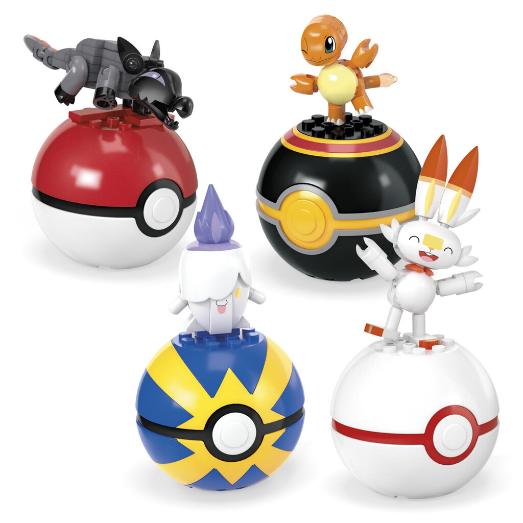 Pokemonu komplekts Pokemon Mega Construx, 4 gab, 105 det. cena un informācija | Rotaļlietas zēniem | 220.lv