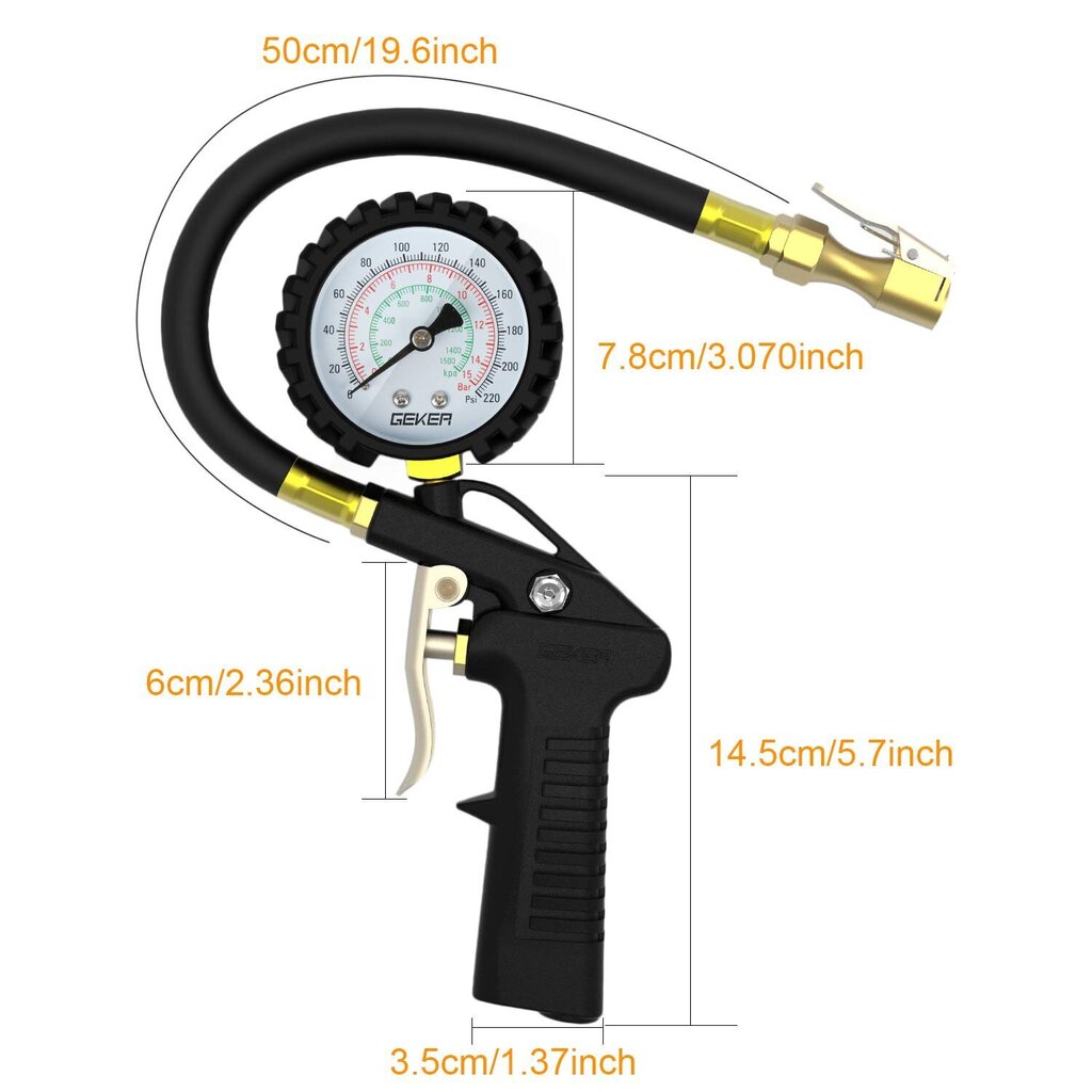 Riepu spiediena mērītājs, Geker cena un informācija | Auto piederumi | 220.lv