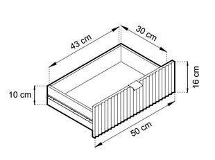 Kumode Intesi, 154x56x39 cm, pelēks cena un informācija | Naktsskapīši | 220.lv