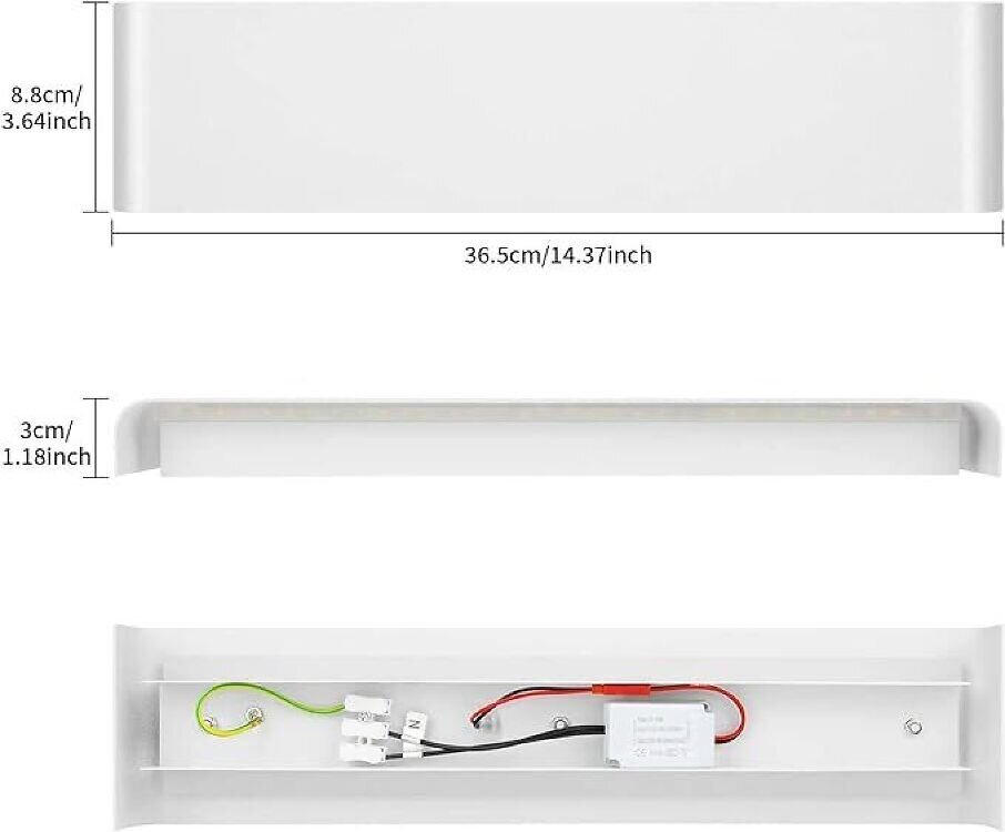 LED sienas gaismeklis 12 W 2 gab cena un informācija | Sienas lampas | 220.lv