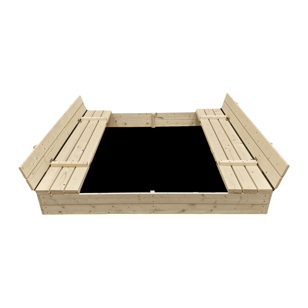 Koka smilšu kaste ar ģeotekstila paklāju Bonus Orbis, 160×160 cm cena un informācija | Smilšu kastes, smiltis | 220.lv