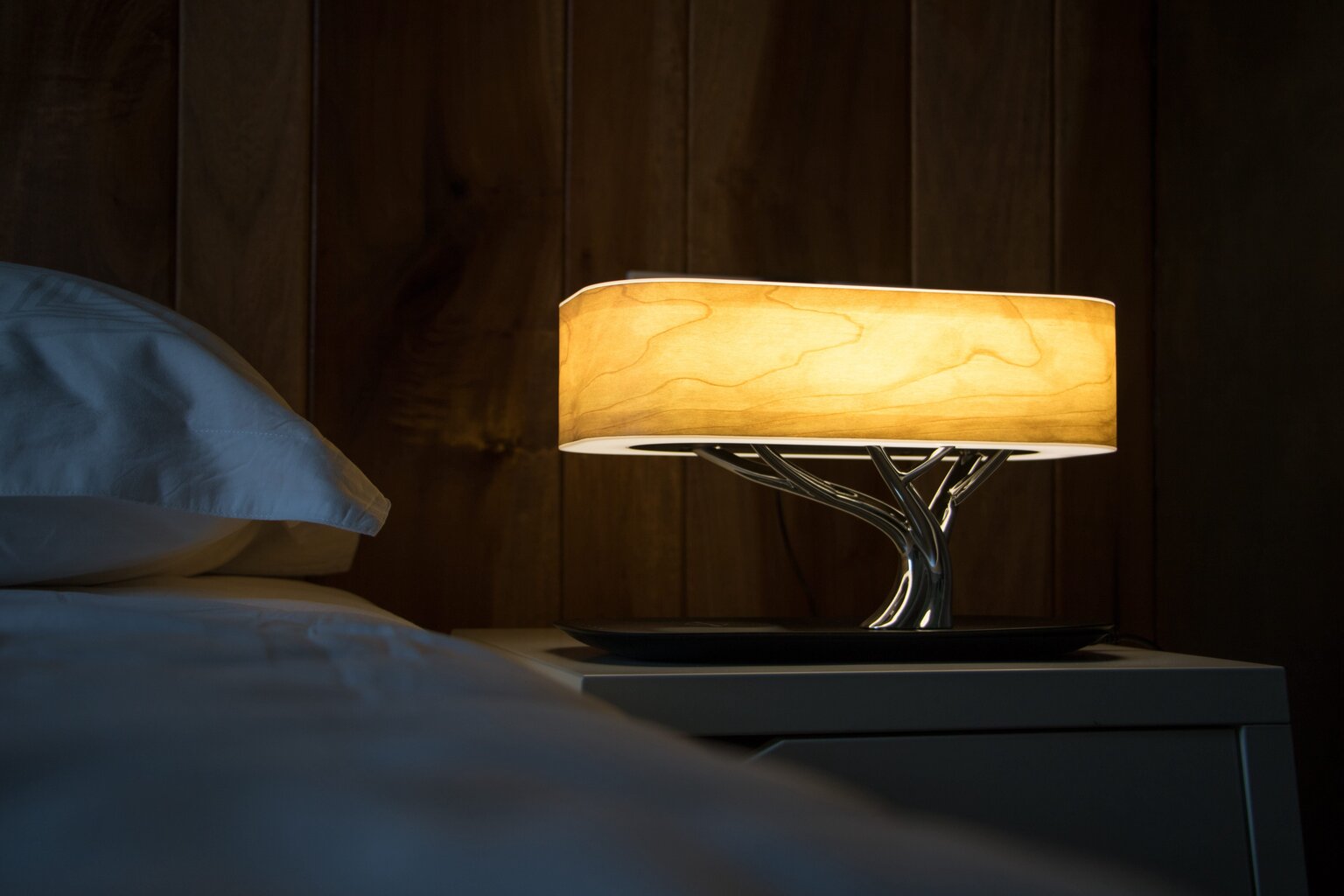 LED galda lampa ar skaļruni un bezvadu uzlādes funkciju цена и информация | Galda lampas | 220.lv